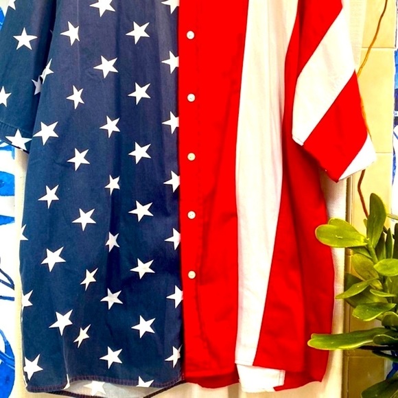 Men’s Redhead Patriotic USA Short Sleeve Button Down Independence Day Shirt XL - Picture 3 of 8